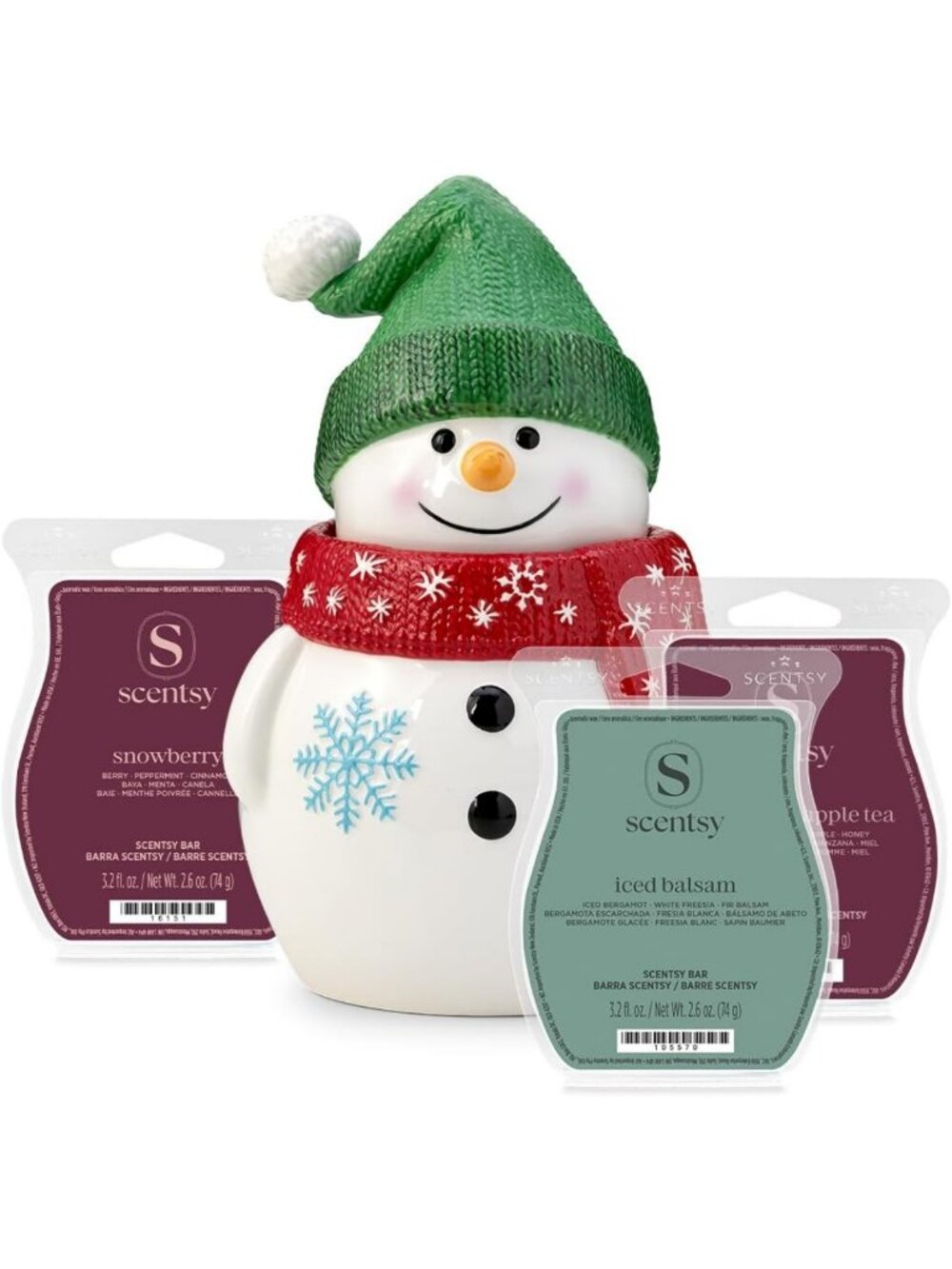 Ceramic Wax Warmer & 3 Wax Bars Holiday Bundle - Cozy Winter Decor & Gift Set